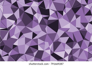 Ultra violet polygonal abstract background. Low poly crystal pattern. Design with triangle shapes. Pattern suitable for backgrounds, Wallpaper, screen savers, covers, print, business cards, posters