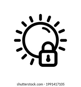 Ultra violet protection symbol. SPF icon. Sun ray sign. Thin outline icon on white background. Vector illustration.