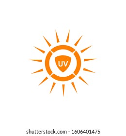 Ultra violet ray protection inspiration emblem logo design vector illustration template