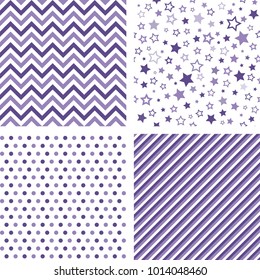 Ultra violet seamless patterns. Vector backgrounds