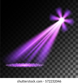 Ultra violet spotlights. Scene. Light Effects. Vector illustration