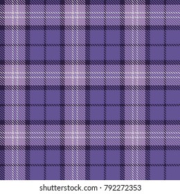 Fondo del patrón de Tartán ultravioleta sin problemas. Color violeta claro y oscuro.  Patrones de Pantalones Flannel. Ilustración del vector de mosaicos de moda para fondos de pantalla. Color del año 2018.