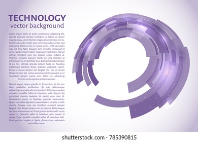 Ultra violet technology abstract circle background. Easy to edit design template for your business projects. Vector illustration.