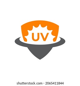 Ultra Violet or UV protection vector logo symbol design
