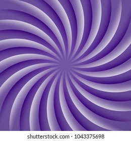 Ultra violet and white rotating hypnosis spiral. Optical illusion. Hypnotic psychedelic vector illustration. Twirl abstract background. Easy to edit design template for your projects.