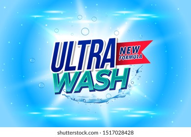 Ultra Wash Laundry Detergent Packaging Concept Design Template