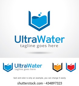 Ultra Water Logo Template Design Vector