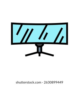 ultra wide monitor gaming pc color icon vector. ultra wide monitor gaming pc sign. isolated symbol illustration