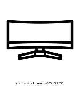 ultra wide monitor gaming pc line icon vector. ultra wide monitor gaming pc sign. isolated contour symbol black illustration