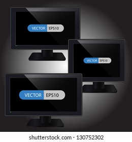 Ultra wide screen LCD TV and monitor multiple use two platform