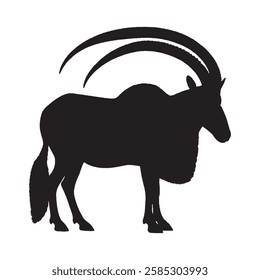 Ultra-Clean Addax Silhouette for Professional Use - Addax Vector - Addax Illustration