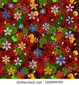 Ultrafashionable fabric pattern. Abstract motif background. Vector illustration. Seamless pattern.