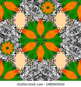 Ultrafashionable fabric pattern. Organic motif background. Seamless pattern. Vector illustration.