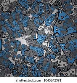 Ultrafashionable fabric pattern. Vector illustration. Abstract motif background.
