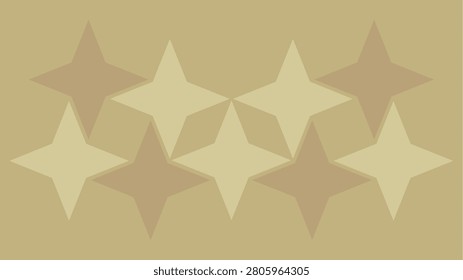Ultra-high definition (UHD) PC wallpaper featuring a group of nine, warm rosy brown (four) and soft cream (five) stars, all faded and stylishly arranged against a sandy beige backdrop such that they create other shapes among them. Pale mocha mousse and ivory on beige, 4k background for laptops, desktops, etc.