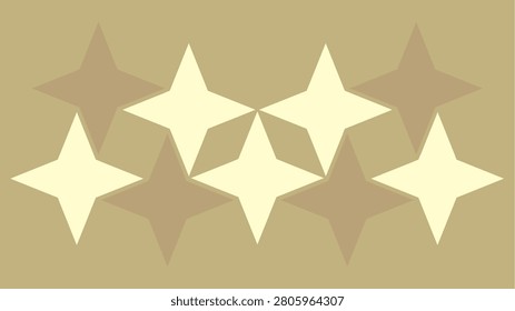 Ultra-high definition (UHD) PC wallpaper featuring a group of nine, faded warm rosy brown (four) and soft cream (five) stars stylishly arranged against a sandy beige backdrop such that they create other shapes among them. Pale mocha mousse and ivory on beige, 4k background for laptops, desktops, etc.