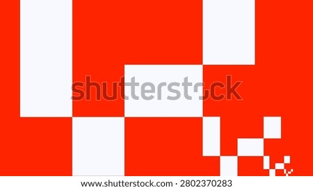 Ultra-high definition (UHD) PC wallpaper featuring stylishly arranged, multi-sized, off-white rectangles on a scarlet red backdrop. White on red, 4k background for laptops, desktops, etc.
