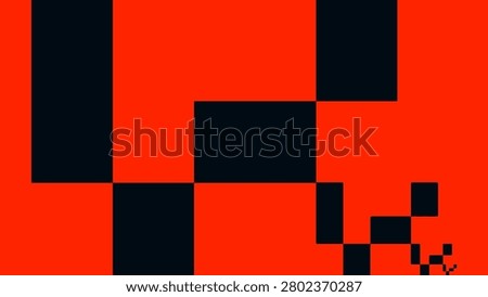 Ultra-high definition (UHD) PC wallpaper featuring stylishly arranged, multi-sized, rich black rectangles on a scarlet red backdrop. Black on red, 4k background for laptops, desktops, etc.