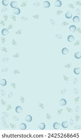 Ultramarine Clam Background Gray Vector. Snail Coastal Texture. Pretty Set. Blue Starfish Nautical Wallpaper.