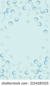 Vector Gris Ultramarino De Fondo De Vieira. Textura de caricatura estelar. Patrón bonito. Tarjeta textil de impresión de almejas de la marina.