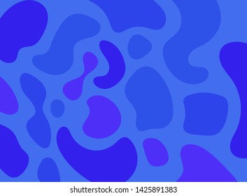 Ultramarine wavy prints.Blue abstract pattern.Vector illustration
