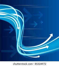 Ultra-modern blue background with arrows