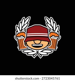 Ultras Hooligans inspired bucket hat logo with a strong street supporter vibe. Perfect for fan culture designs, stickers, apparel, merchandise, and digital branding. Clean vector style and ready for commercial use.
