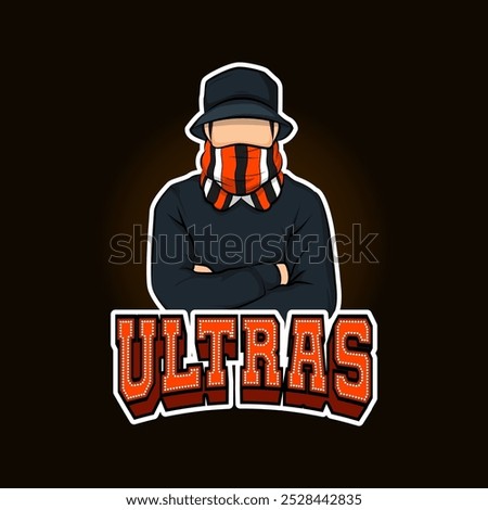 ultras mascot vector illustration with text