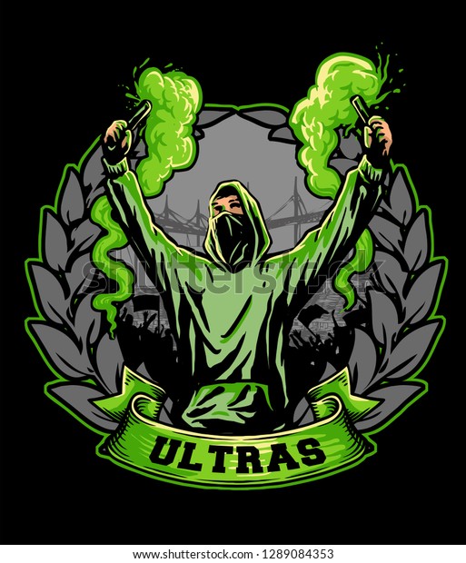 ultras with smoke bomb\
flare