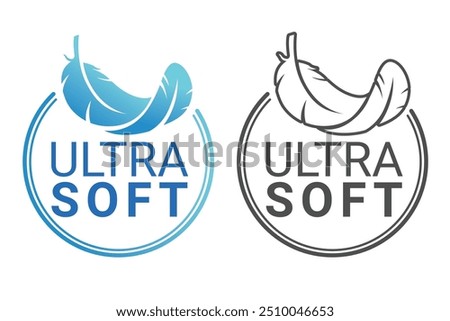 Ultra-soft with feather logo vector design for product label