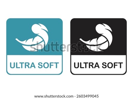 Ultra-soft with feather logo vector design. Suitable for product label