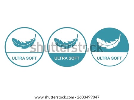 Ultra-soft with feather logo vector design. Suitable for product label