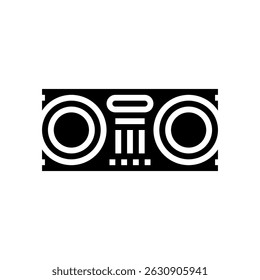 vetor de ícone de glifos do sensor de distância ultrassônico. sinal do sensor de distância ultrassônico. ilustração de símbolo isolado