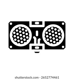 vetor de ícone de glifos do sensor de distância ultrassônico. sinal do sensor de distância ultrassônico. ilustração de símbolo isolado
