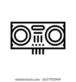ultrasonic distance sensor line icon vector. ultrasonic distance sensor sign. isolated contour symbol black illustration