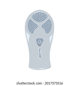Ultrasonic face cleansing brush,beauty device, pore purifying, clarifying acne prone skin, skincare gadget, vibrating face massager for home use, isolated vector illustration 