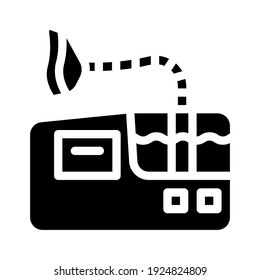 vector de icono de glifo inhalador ultrasónico. signo del inhalador ultrasónico. símbolo de contorno aislado ilustración negra