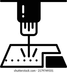 Ultrasonic Iron Press Machine Concept, Spot Welding Vector Icon Design, Arc welding equipment and Metal Work Symbol, Construction and Industrial manufacturing Sign, Fabrication Process Joining