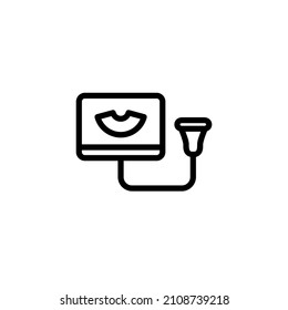 Plantilla de logotipo de ilustraciones vectoriales de iconos de máquinas ultrasónicas para muchos fines. Aislado sobre fondo blanco.