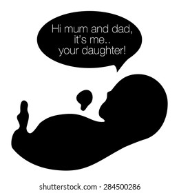 Ultrasonic picture of unborn baby. Saying hello to parents.