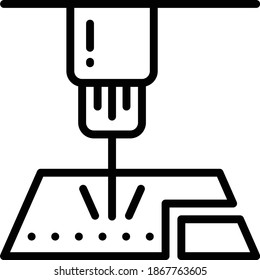 Ultrasonic Spot Welding Machine Concept Vector Icon Design, Arc welding equipment and Metal Work Symbol on white background, Construction and Industrial manufacturing Sign, Fabrication Process Joining