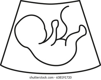 Ultrasonography baby icon. Screening baby. Vector illustration. 