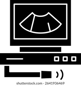 Ultrasonography Glyph Vector Icon Design