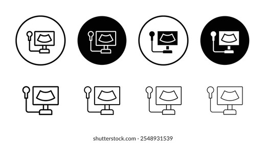 Ultrasonography icon Black and white outline vector