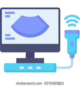 Ultrasonography Icon Flat Vector Illustration