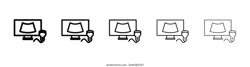 Ícone de ultrassonografia conjunto gráfico. estilo de linha de traçado moderno