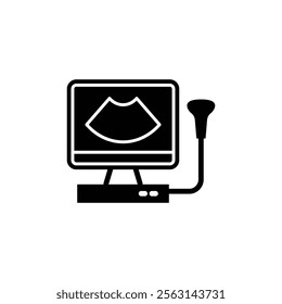 Ultrasonography icon Isolated flat vector in outline