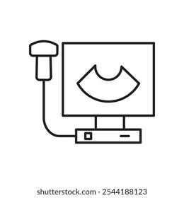 Icono de ultrasonografía. Icono de Vector aislado.