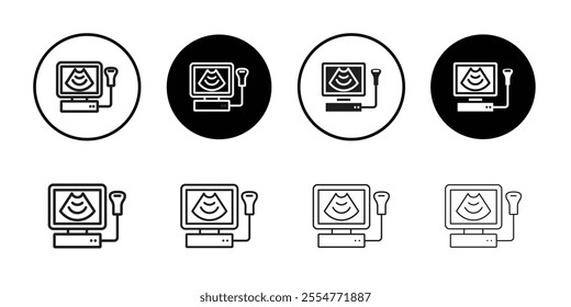 Ultrasonography icon Line Art Logo set