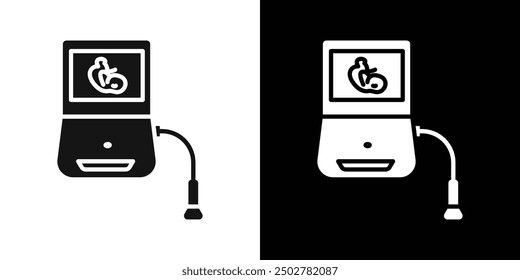 Ultrasonography icon line art vector